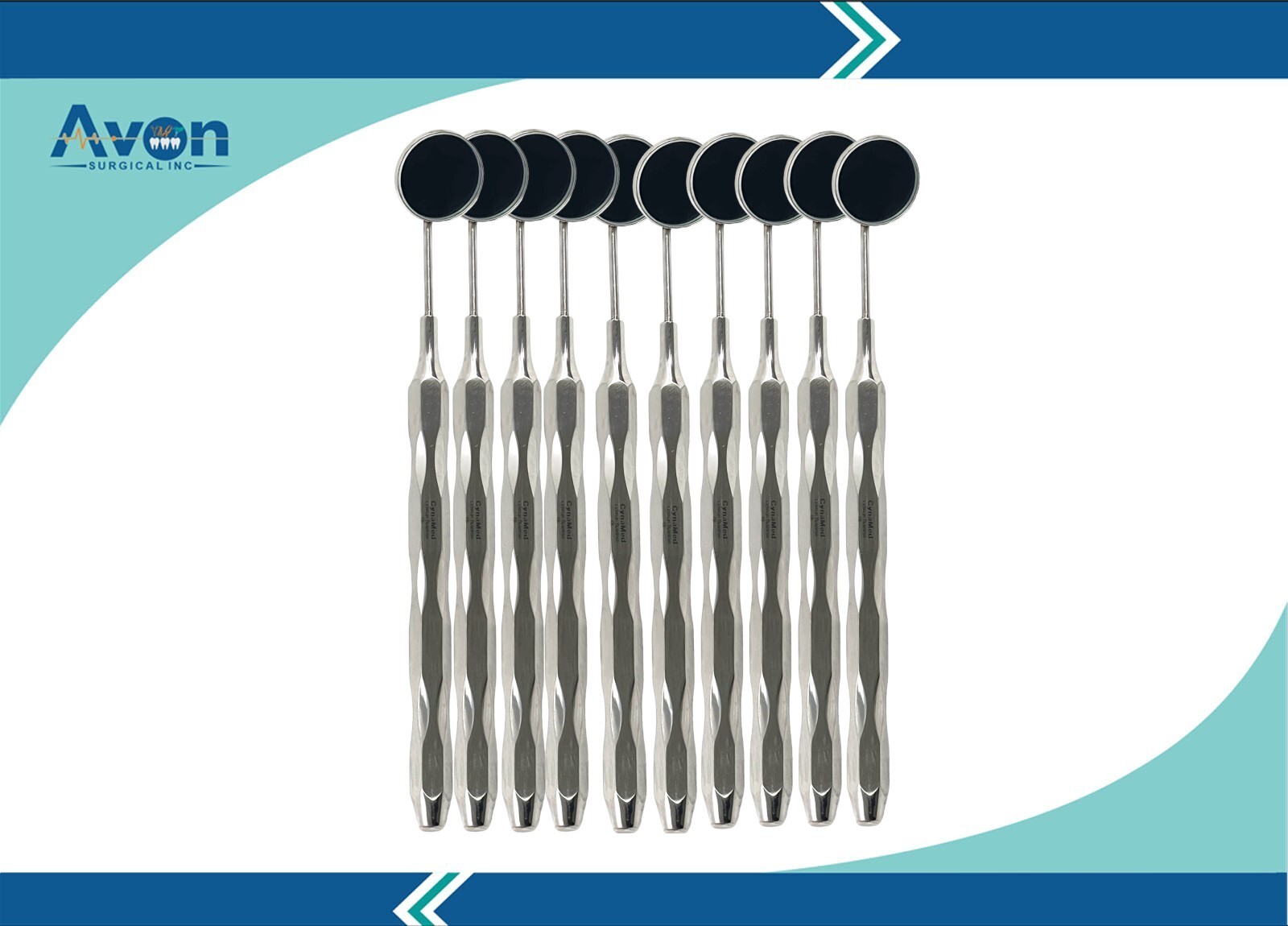 Dental Mouth Mirror with Hollow Handle Silver, Size #5 Lightweight, German Steel