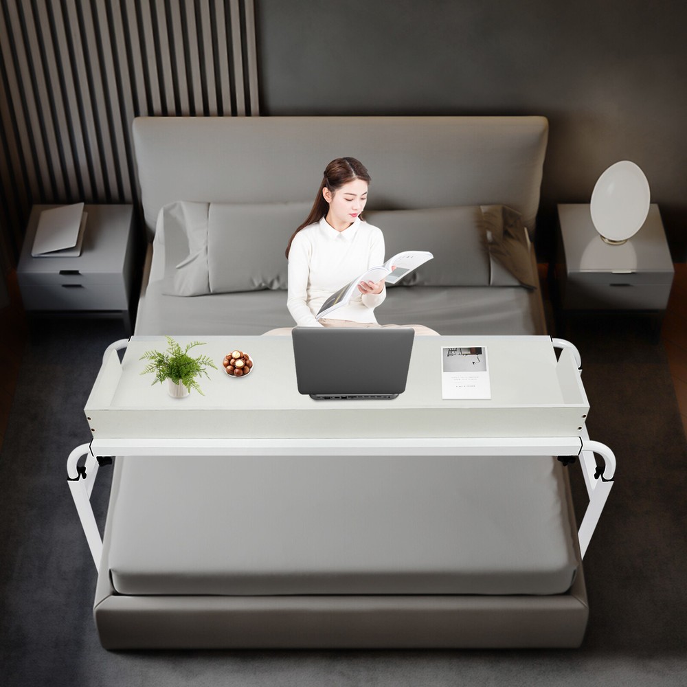 Height Adjustable Overbed Table, Overbed Table with Wheels, Over Bed Desk