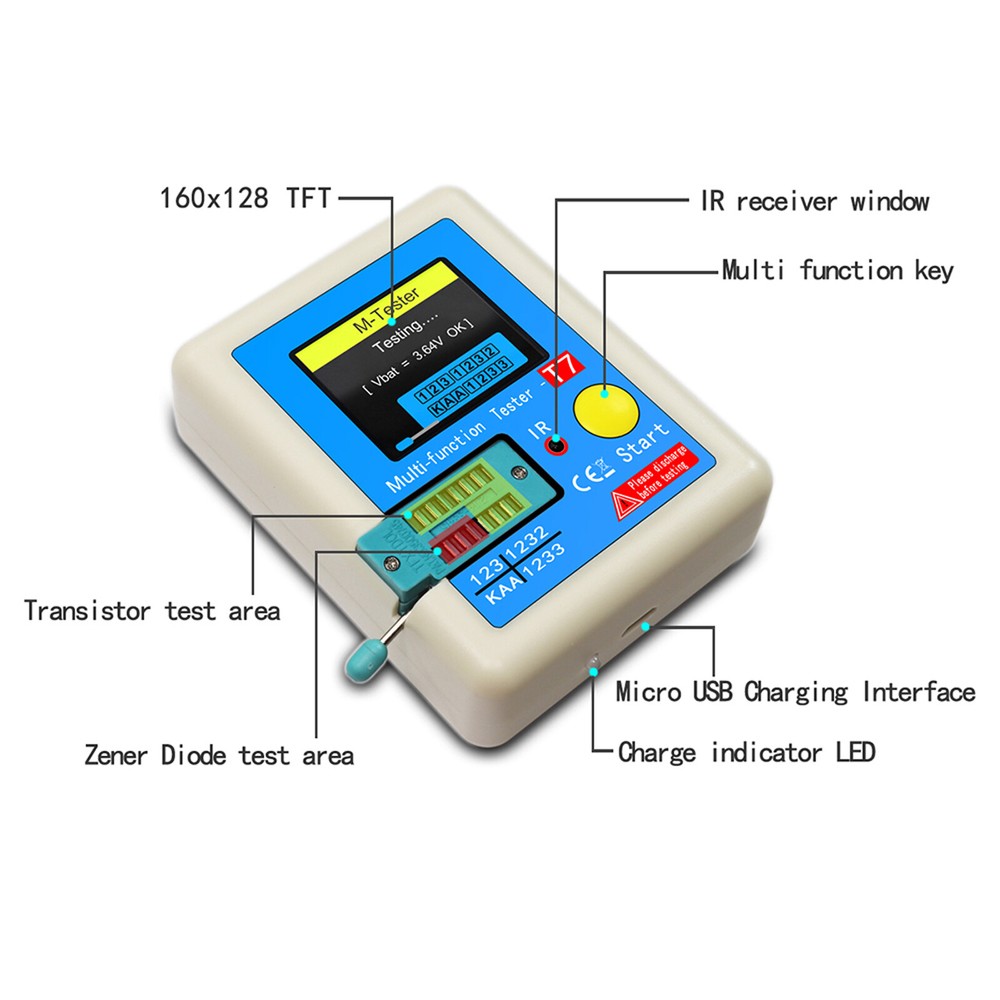 LCR-T7 Transistor Meter Multi-Function Capacitance Resistance Tester N6P0