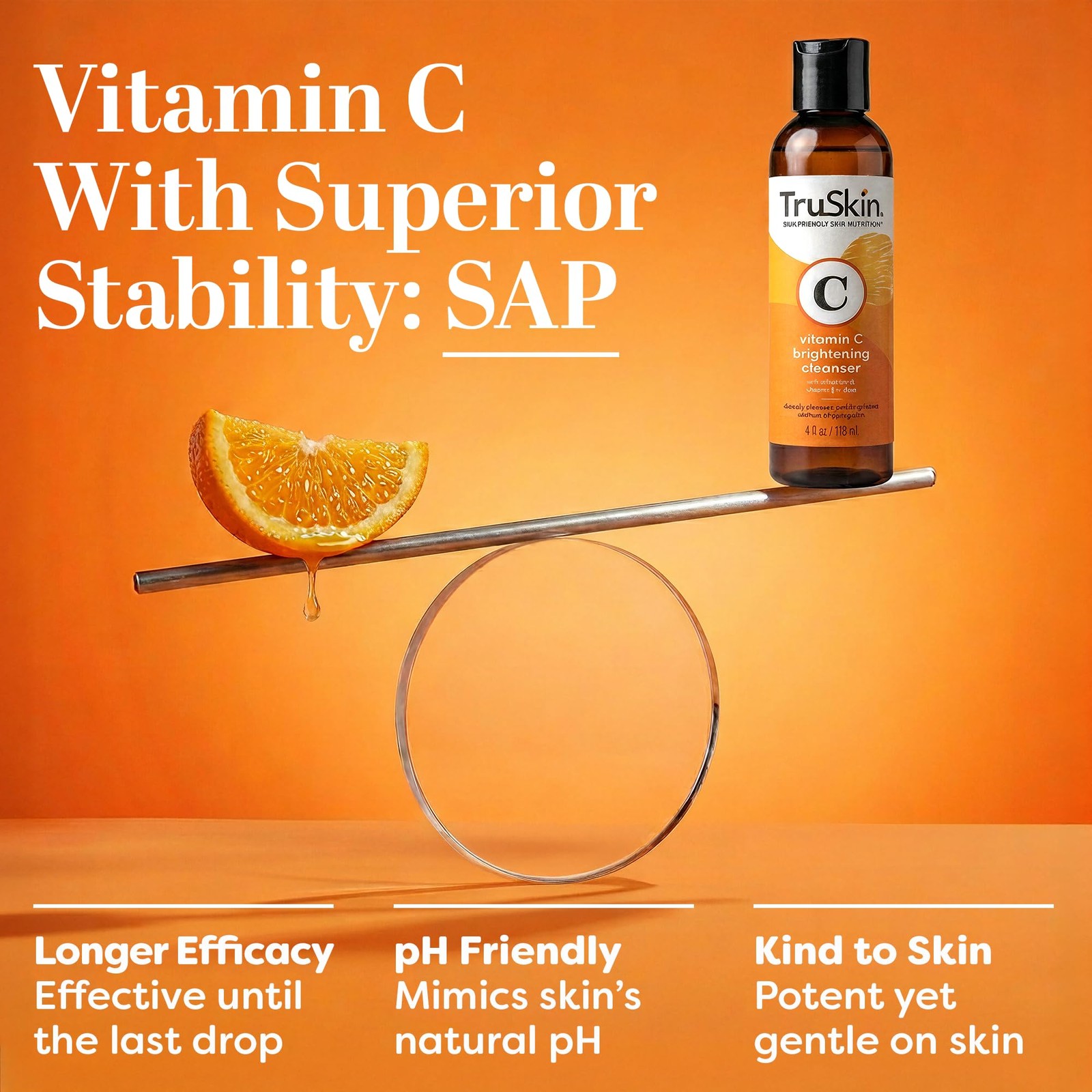 TruSkin Vitamin C Face Wash Cleanser - Brightening, Anti-Aging & Nourishing