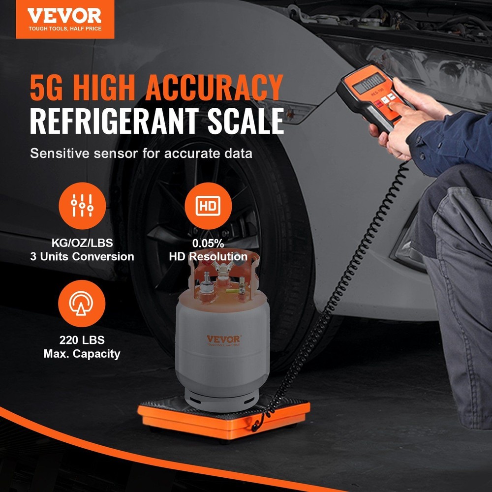 220lb Accurate Recovery Scale, Digital HVAC Scale with Integrated Remote System