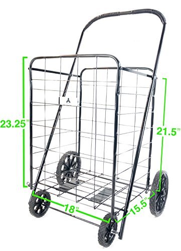 ATH Large Deluxe Rolling Utility / Shopping Cart - Stowable Folding Heavy Duty