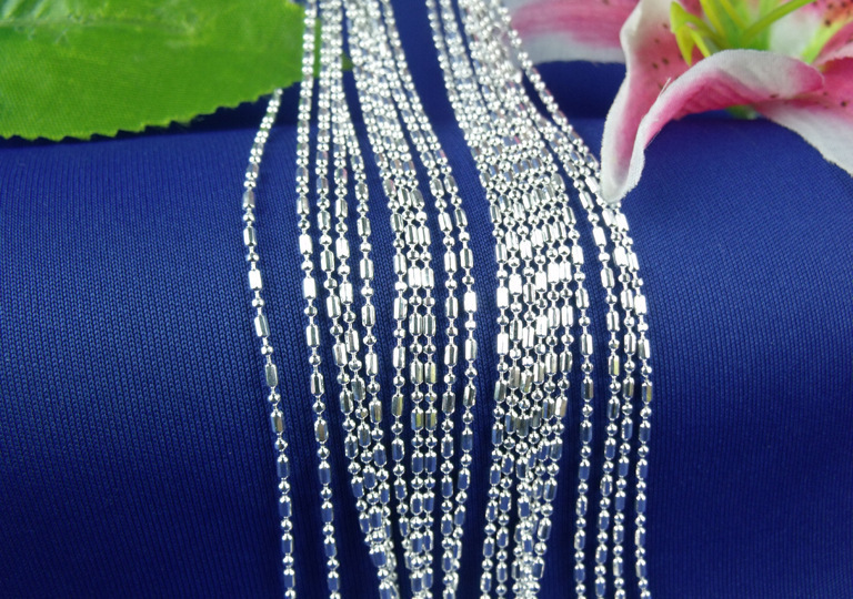 Wholesale 10pcs 925 Sterling Silver Plated 1.5mm Bamboo Chain Necklace 16"-30"