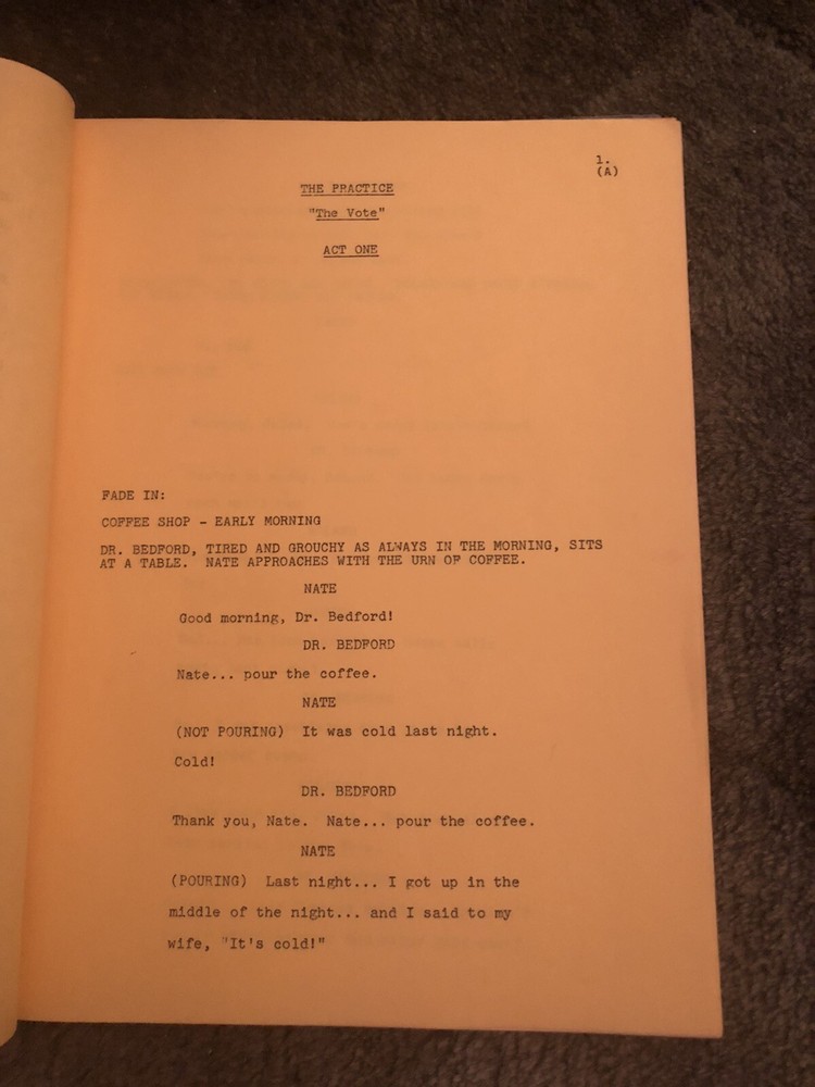 THE PRACTICE: "Vote" TV Vintage Script