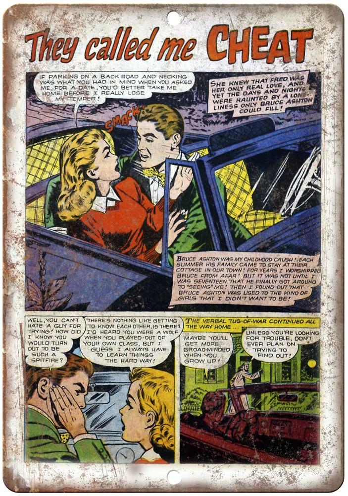 Ace Comics They Called Me Cheat Strip 12" x 9" Reproduction Metal Sign J395