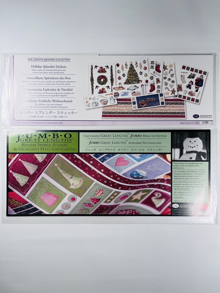 Creative Memories 12” Cutting Pattern Straight-Wavy-Swell Sorting Boxes Stickers