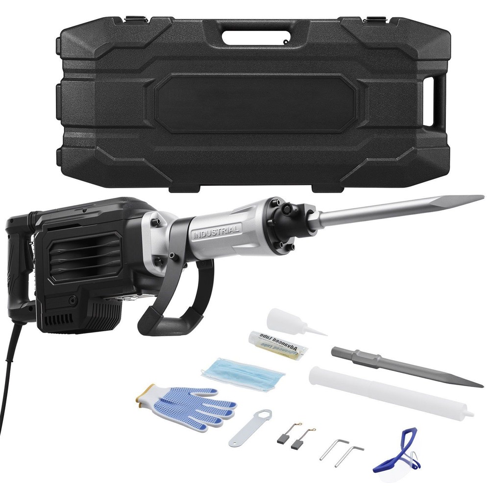 3000W 1700BPM Demolition Hammer with Grip Handle Chisel