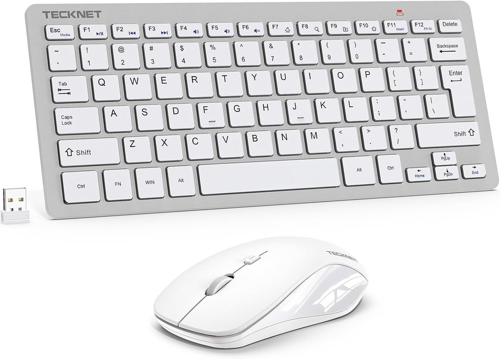 TECKNET Wireless Keyboard and Mouse Combo, Mini Cordless Keyboard an Mouse