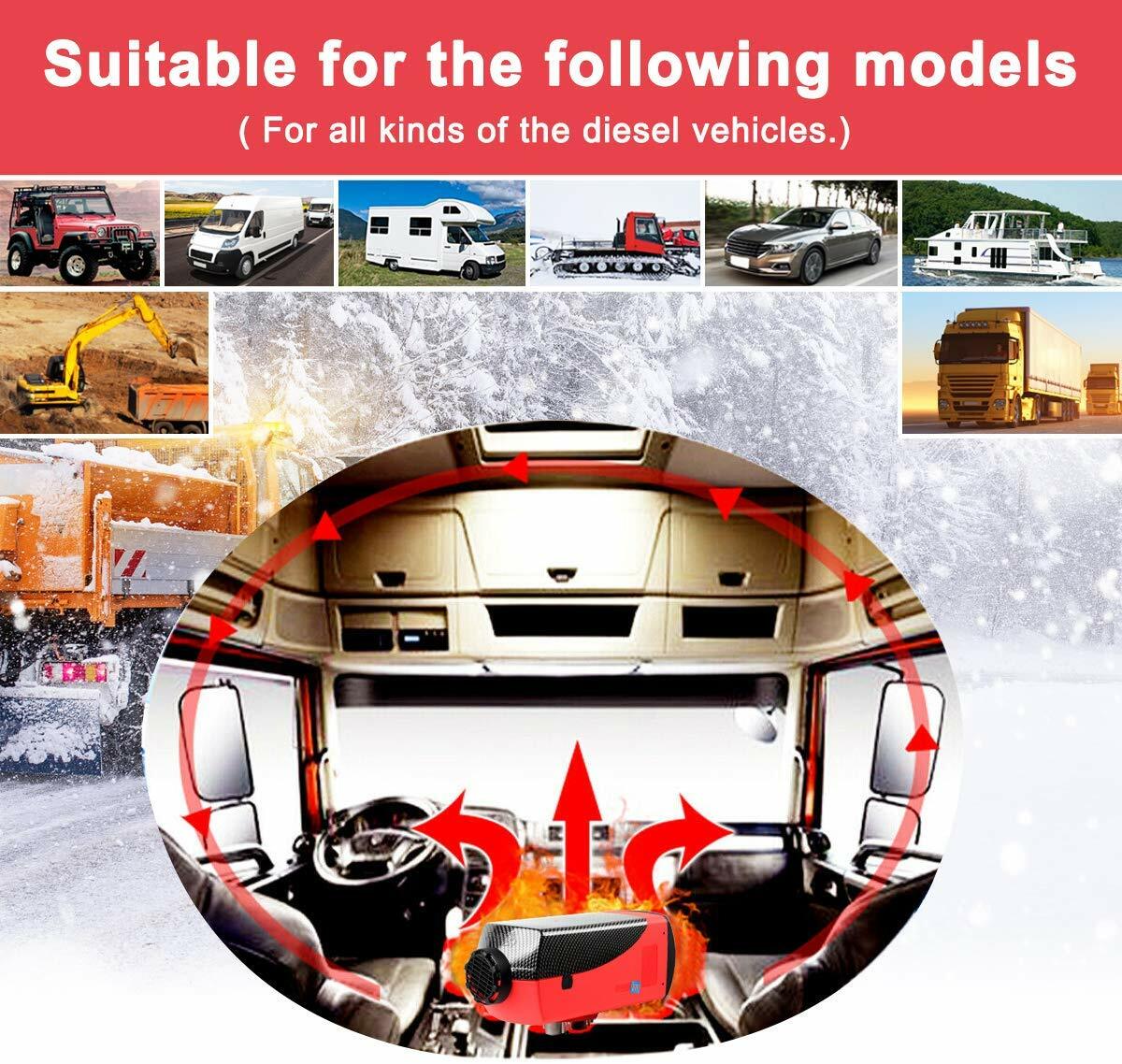 12V 8KW Air Diesel Night Heater Remote LCD For Car Motor Boat Truck