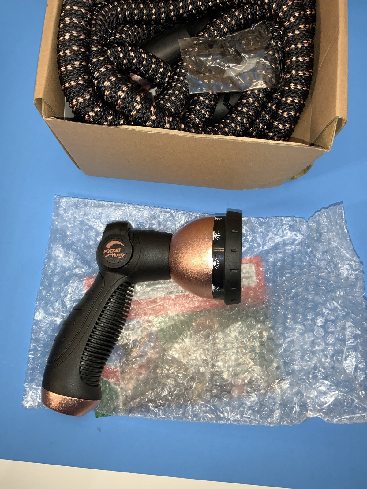 Pocket Hose Copper Bullet With Thumb Spray Nozzle Expanding 25 Ft.