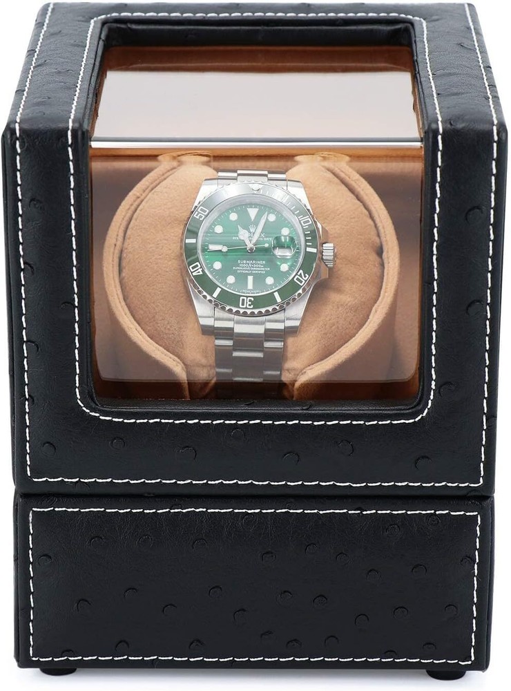 Black Automatic Watch Winder With Silent Motor And Five Rotation Modes