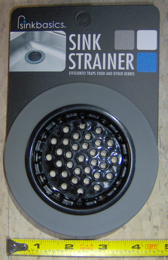 Sinkbasics KITCHEN SINK Rubber BASKET Drain sink basic GRAY grey STRAINER 41898
