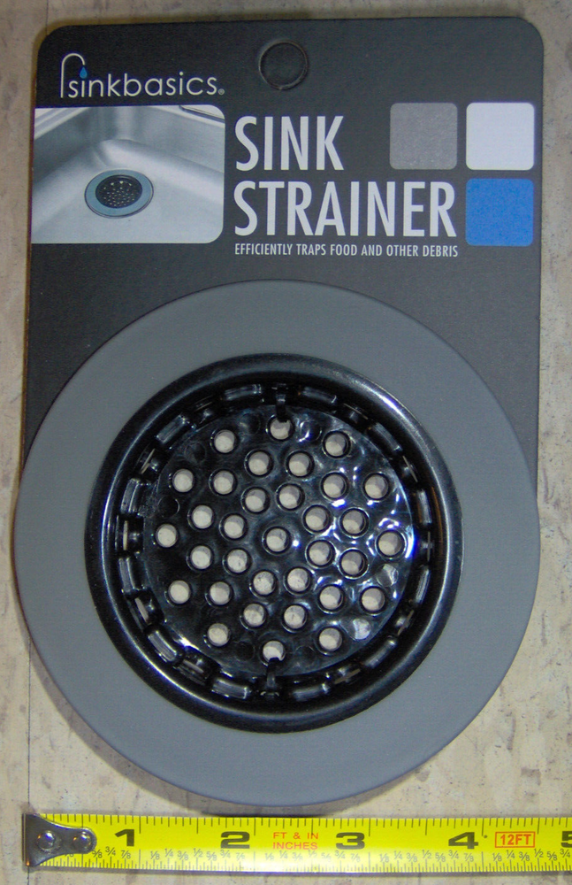 Sinkbasics KITCHEN SINK Rubber BASKET Drain sink basic GRAY grey STRAINER 41898