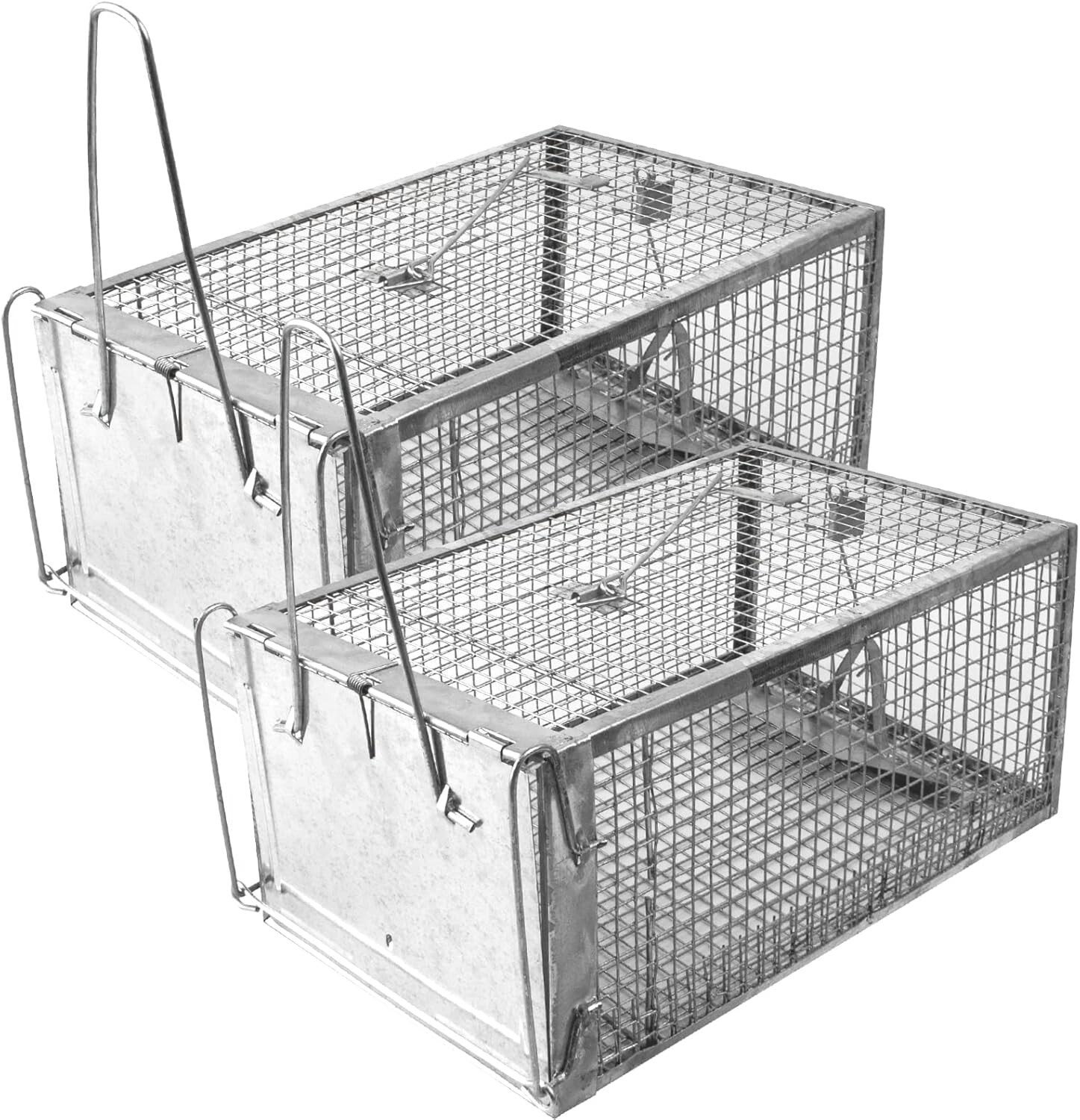 2 PACK Medium Humane Rat Cage Trap Easy Catch and Release Live Animal Trap Metal