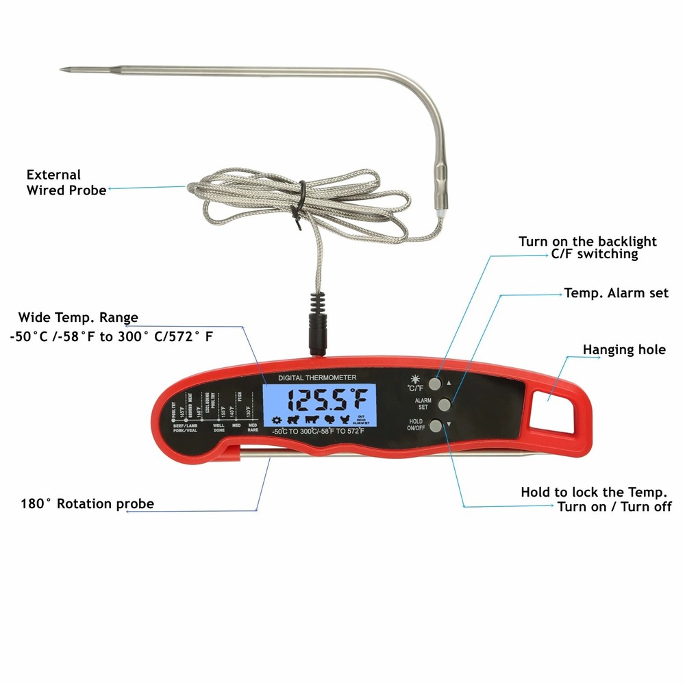 Thermometer, Kitchen Thermometer, Instant Read Meat Thermometer, Kitchen gadgets
