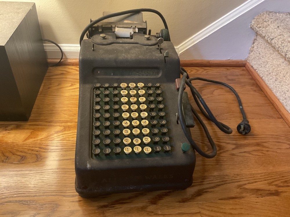 Allen & Wales Model E Adding Machine 1958 Tested Does Turn On