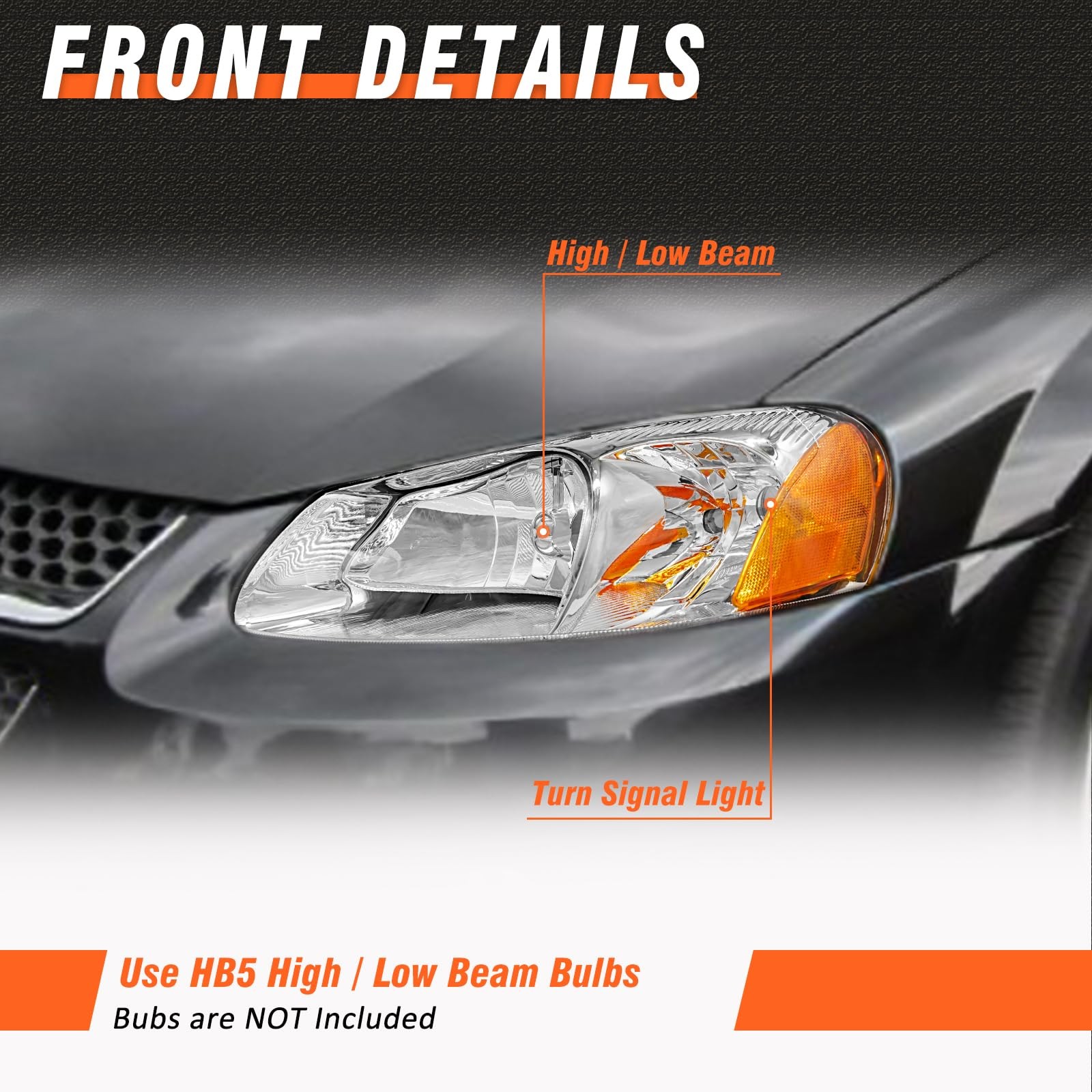 for 2001 2002 2003 2004 2005 2006 Dodge Stratus Sedan Headlight Assembly