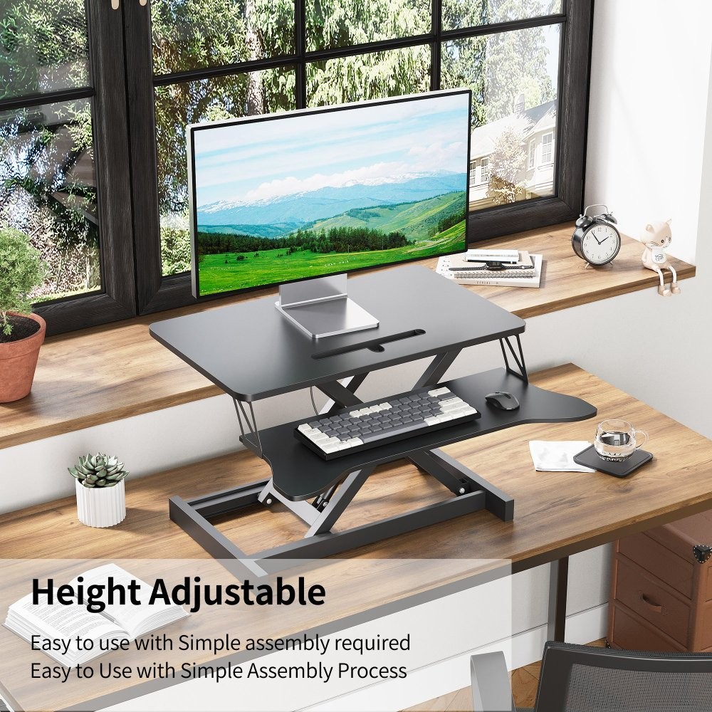 Standing Desk Converter Height Adjustable Sit to Stand Up Riser Dual Monitor