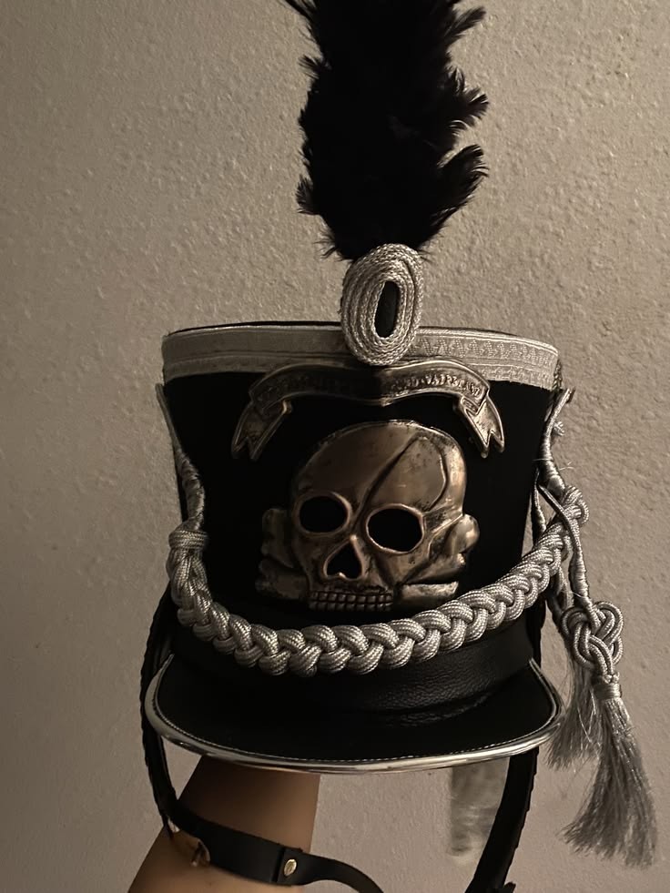 Handmade Wool Brunswicker Napoleonic Inspired Shako  59cm/23inch Replica Feather