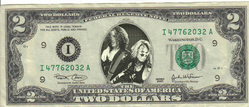 Aerosmith $2 Dollar Bill Mint! Rare! $1