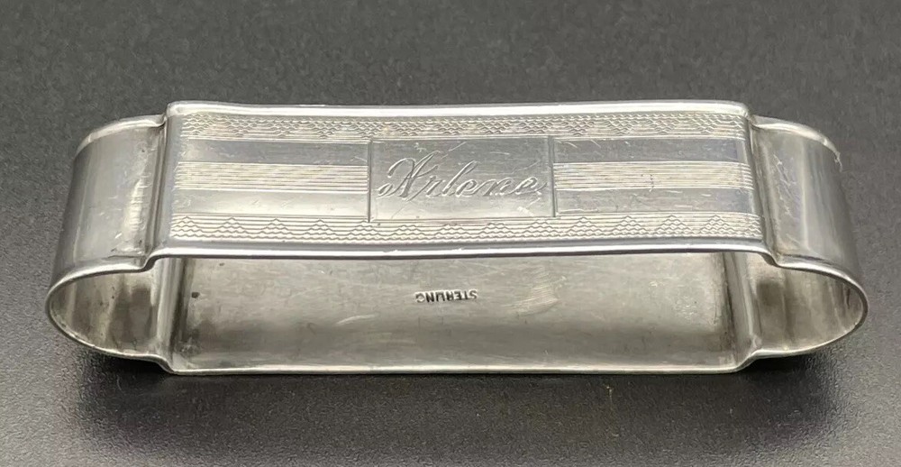 Sterling Silver Napkin Ring Engraved Name “ARLENE”