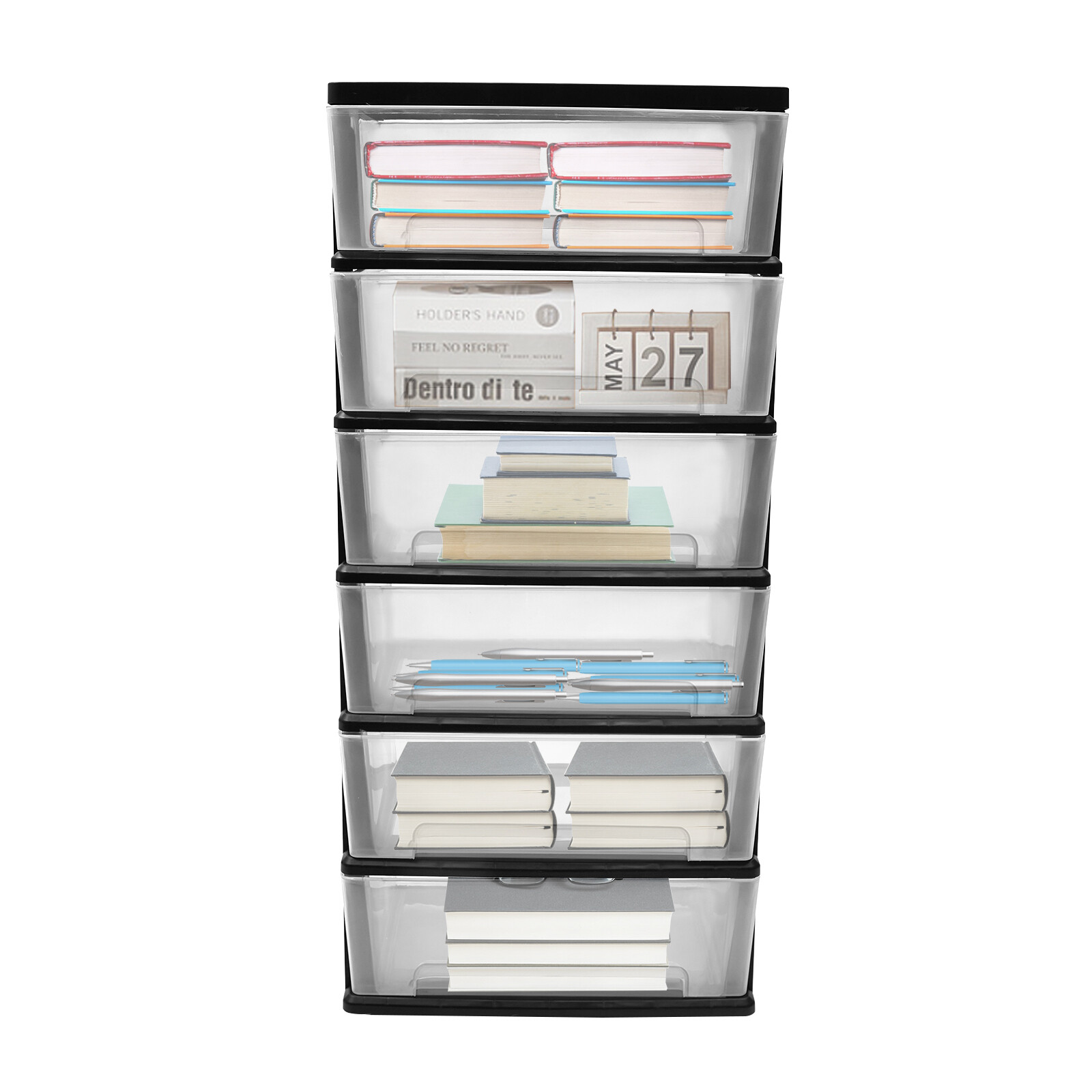 Drawer Cart Wide Tower 6-Drawer Dorm Storage Rolling Organizer For Office USA