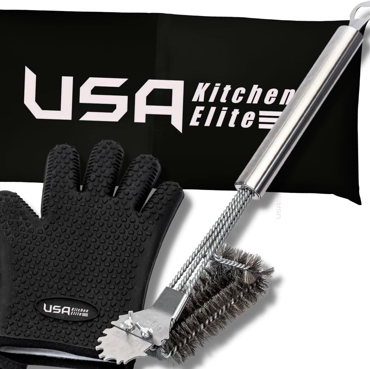 The Rolls Royce of Grill Brushes Stainless Steel BBQ Durable Double Scraper