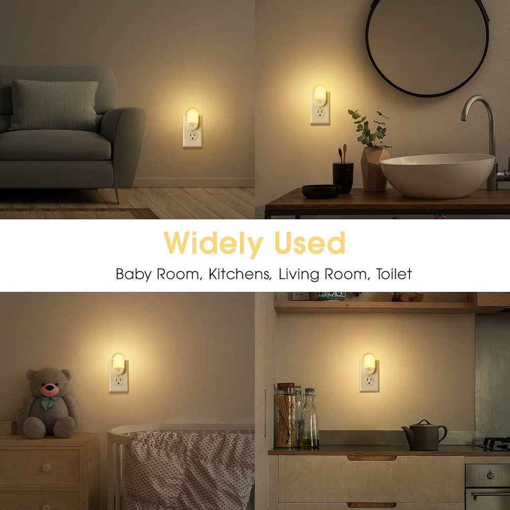 Adjustable Brightness LED Night Lights [2 Pack] - Energy Efficient & Reliable