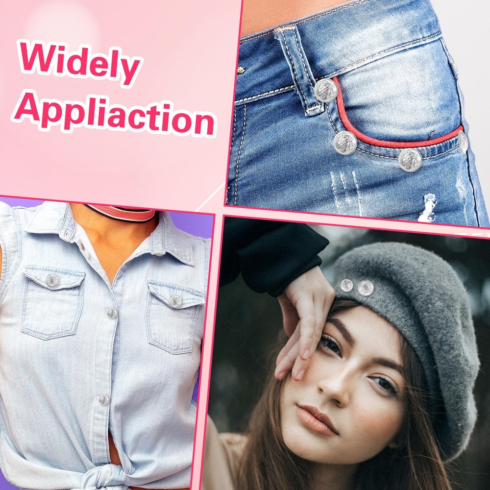 Ymapinc 16 PCS Silver Buttons Metal Blazer Button Medium,