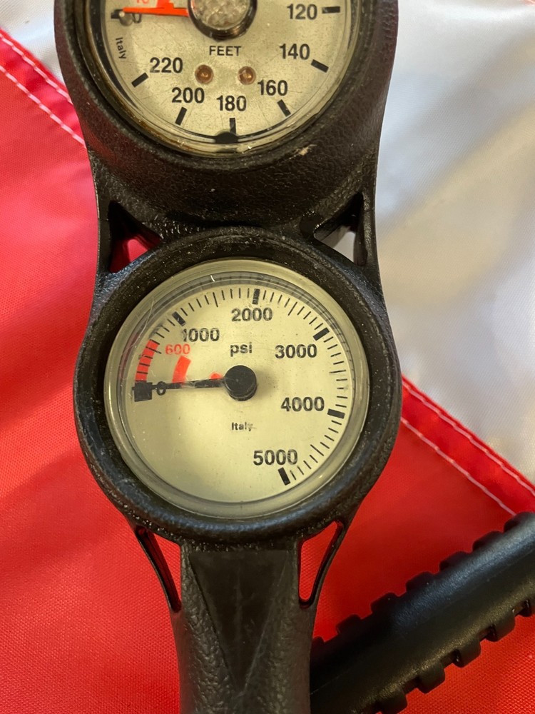 3 gauge console spg depth gauge with compass tested works