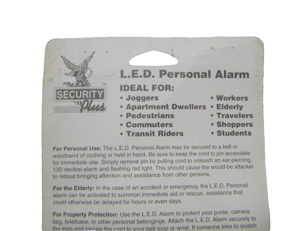 L.E.D Personal Alaram by Secutriy Plus