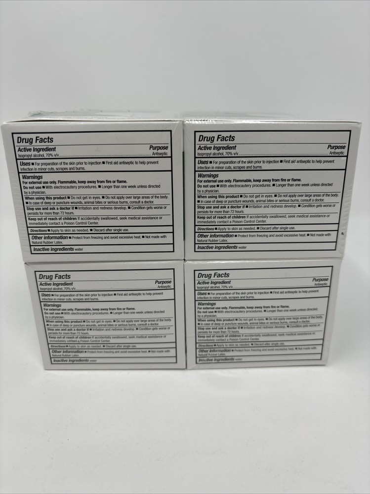 Curad Alcohol Prep Pads Medium - 4 Boxes - 100 Medium Prep Pads per Box