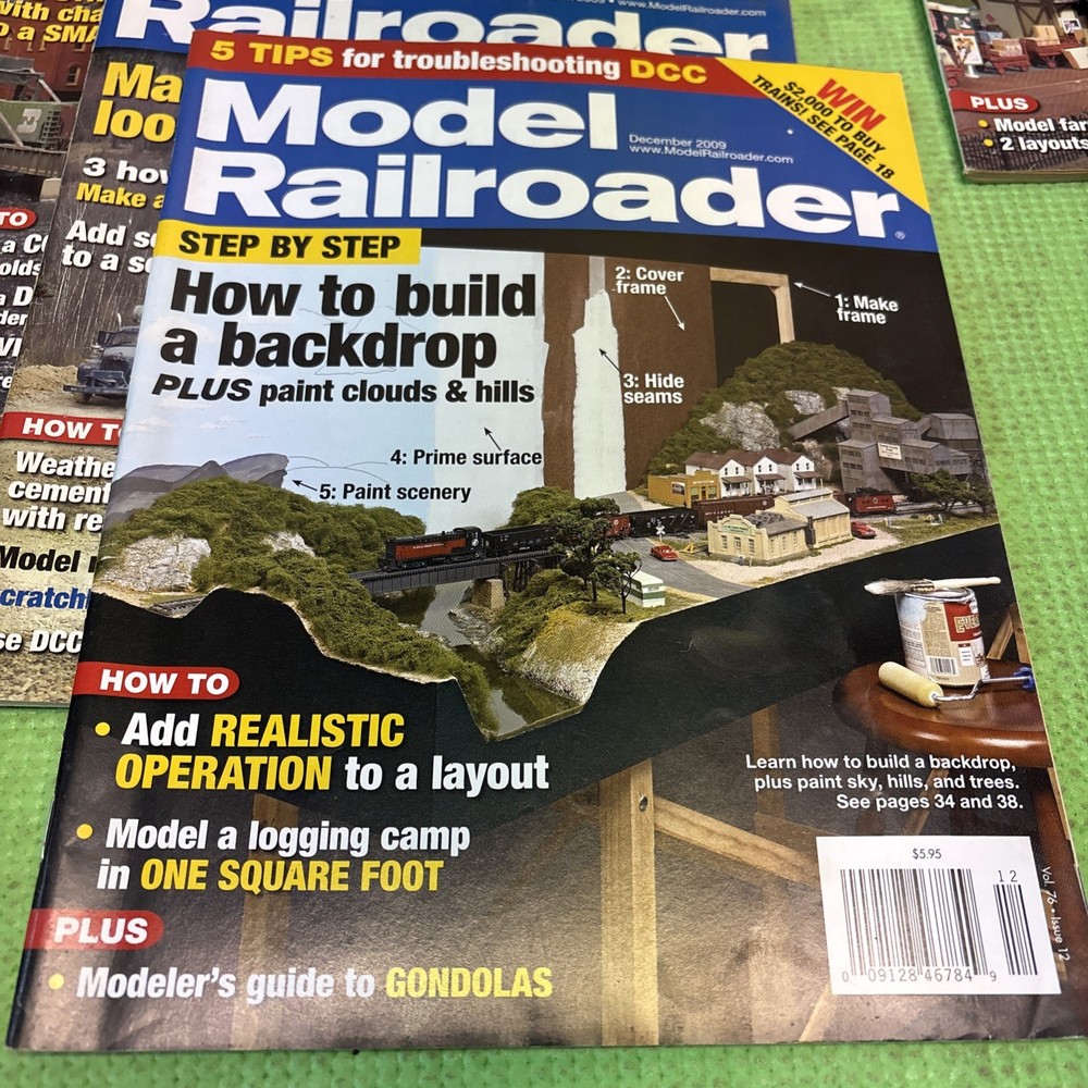 Model Railroader Magazine Lot Year 2009