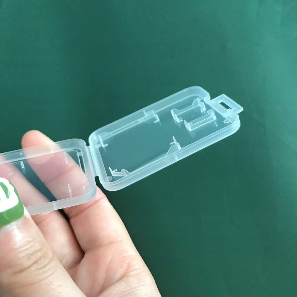 HYMAOME 20pcs Micro SD Card Storage Case Clear Plastic Small, Clear,