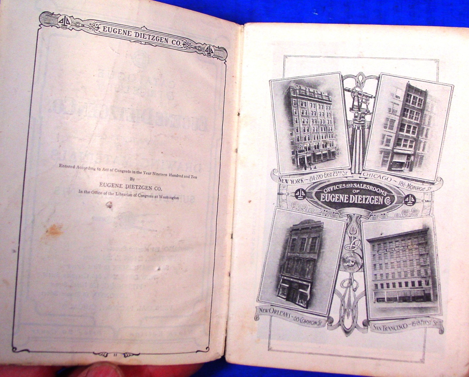 1910 Dietzgen Surveying & Drafting Insts. Catalog