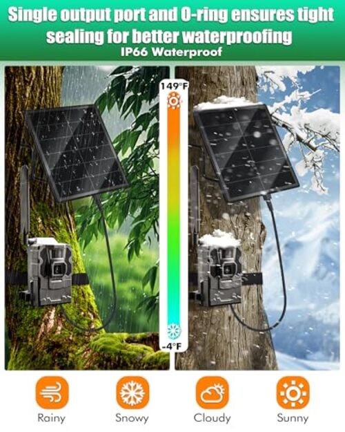 Solar Panel for Trail Camera - 6000mAh Battery, 1 Pc trail camera solar panel