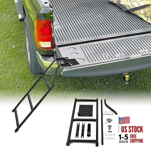 Universal Trucks Tailgate Ladder，Ladder Foldable & Height Adjustable for