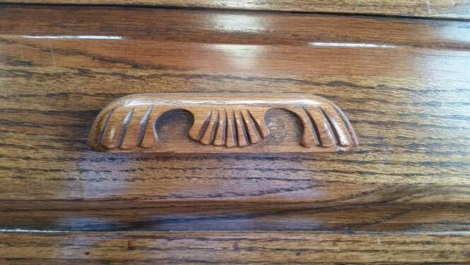 Variable Centers Unfinished Oak Carved Design Pull
