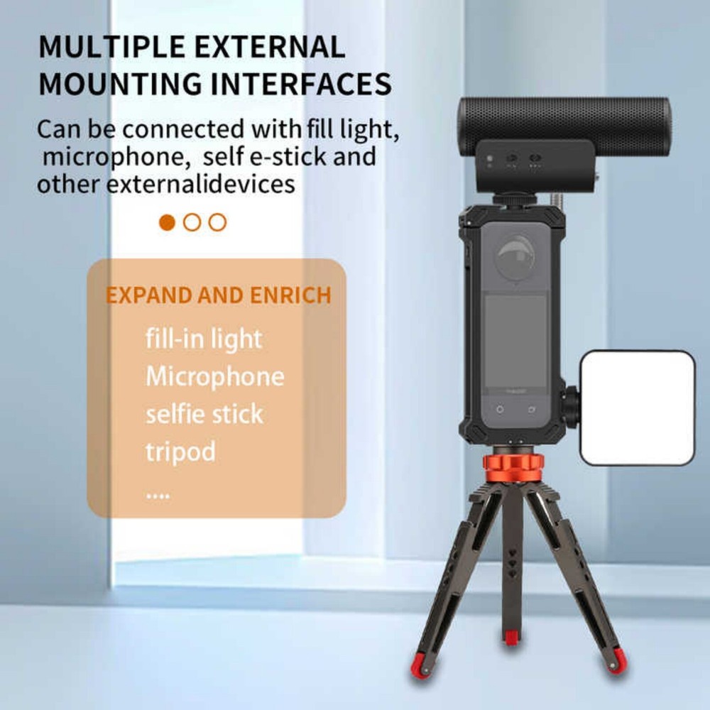 Camera Cage for Insta360 X4 Metal Case Cage Multi-Functional Protective