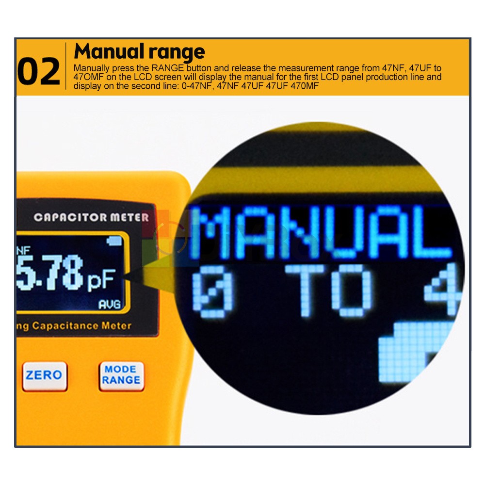 Handheld Automatic Range Digital Capacitance Meter M6013 High-Precision Tester