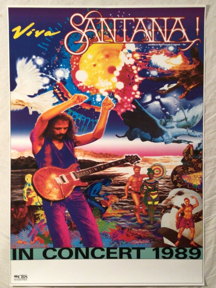 Santana 1989 German Tour Poster