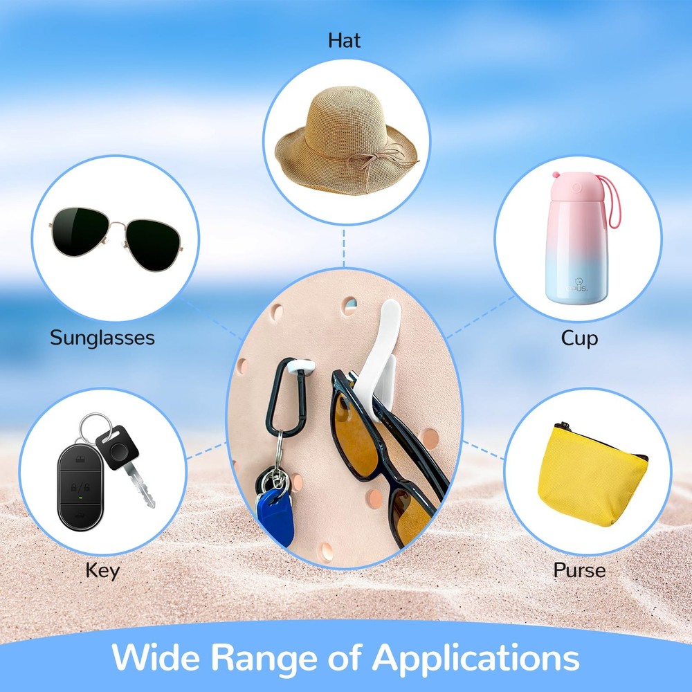 4Pcs Hooks Set Accessories Compatible for Bogg Bag, Insert Small, White