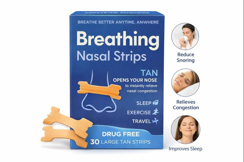 2 Pack NASAL STRIPS Breathe Nose Better Reduce Snoring Right Sleep