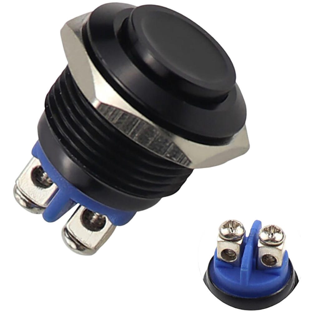 16mm Push Button Self Reset Switch Full Oxidation Finish Screw Terminal