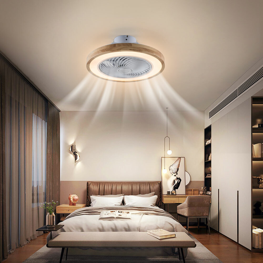 Ceiling Fan Light+Remote Control Modern Invisible fan LED Light Ceiling Mounted