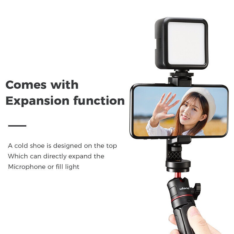 Adjustable 55-100mm Width Range Phone Clip Holder with Cold Shoe 1/4" Mount