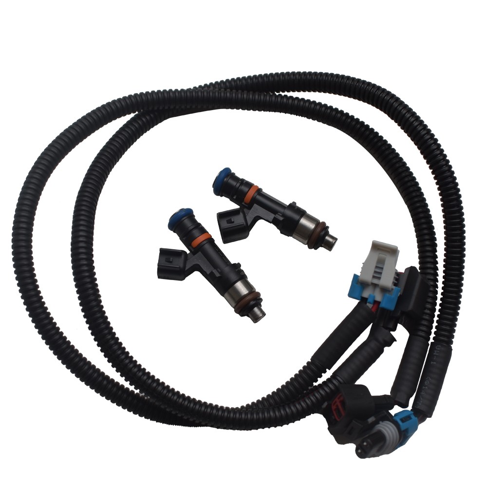 2PCS FUEL INJECTOR W/HARNESS SET FOR POLARIS RANGER 800 RZR 1204318 1204319