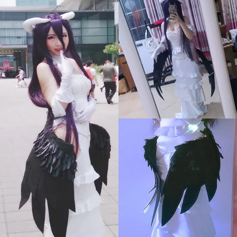 Anime Overlord Albedo Wings Foldable Cosplay Props Handmade Costume Accessories