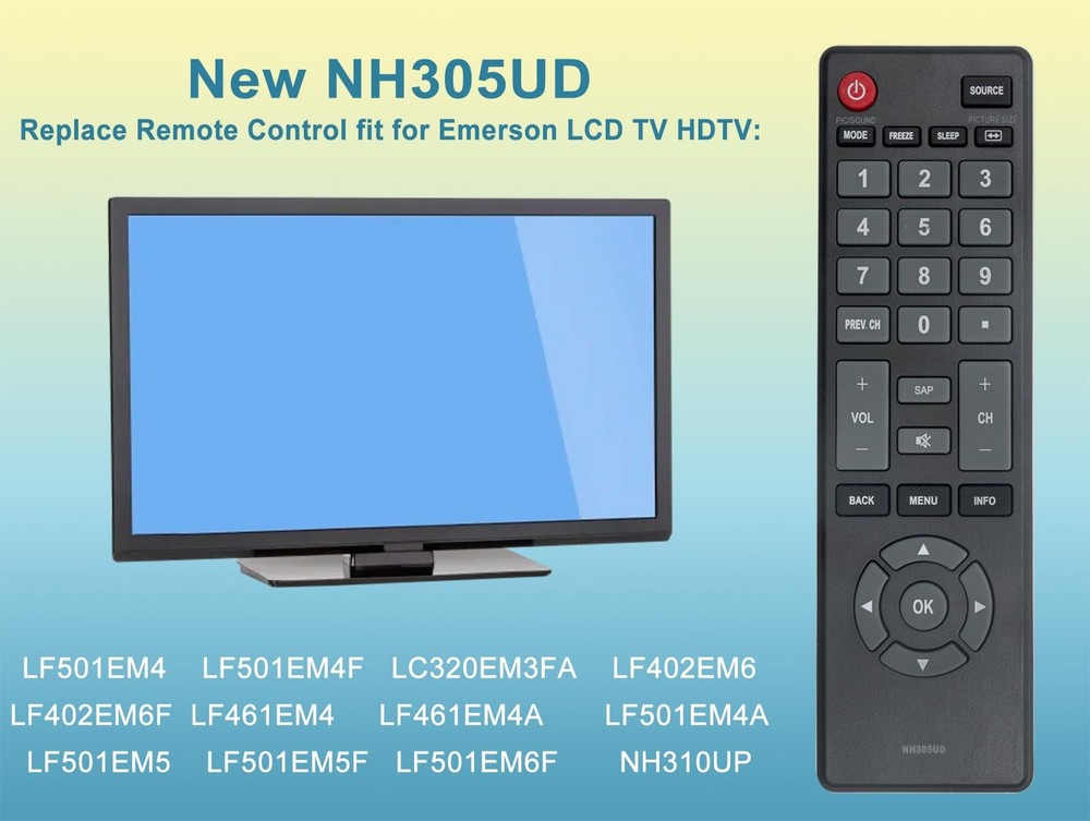 Universal Remote Control Replacement for Emerson TV No Programming Needed