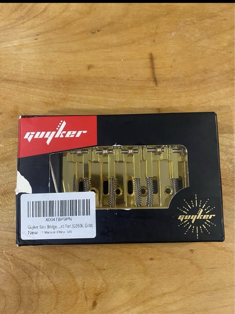 Guyker Bass Bridge, 5 String Bass Bridge with Solid Roller Saddle Adjustable